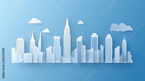 illustration city isolated on blue