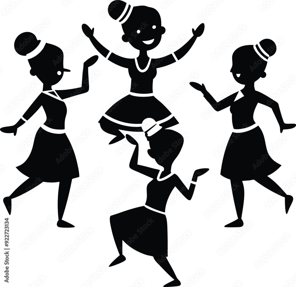 Obraz premium Middle Eastern Dance Outline Silhouette Graphics Collection