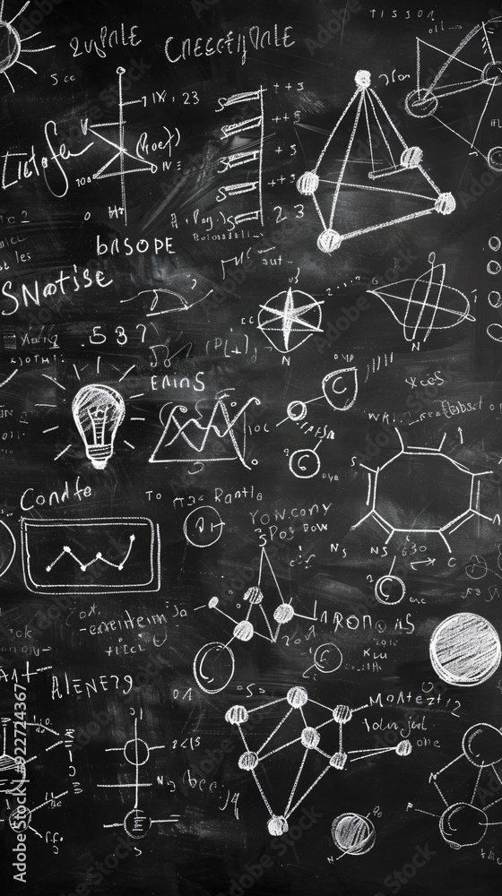 school formulas on the black chalkboard school formulas on the black chalkboard