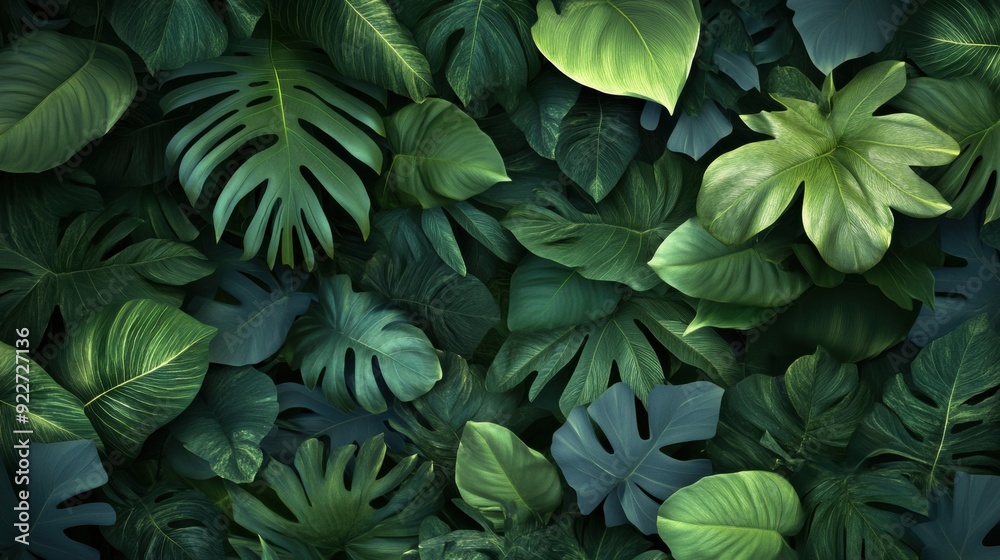A close up of a bunch of green leaves on the ground, AI