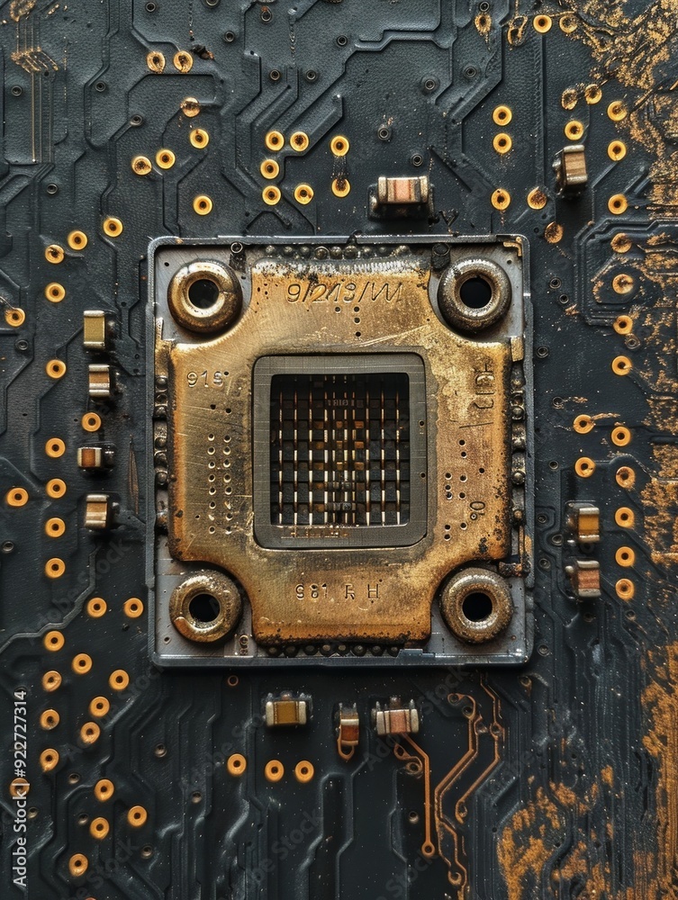 Fototapeta premium AI. Circuit board. Technology background. Central Computer Processors CPU concept. Motherboard digital chip. Tech science background. Integrated communication processor
