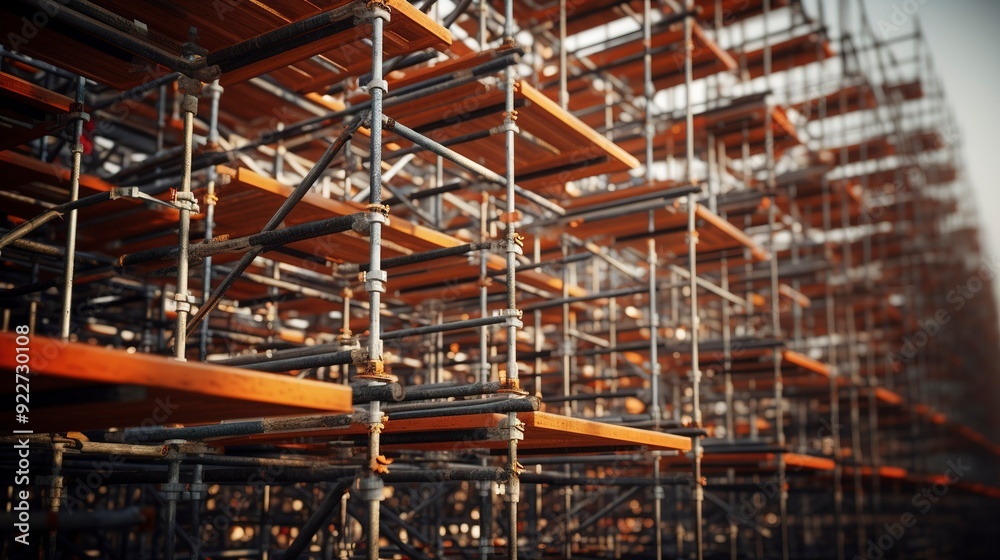 A photo of construction site scaffolding connectors.