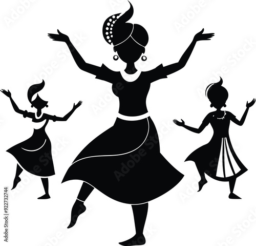 Women Dancing Outline Silhouette Graphics Collection
