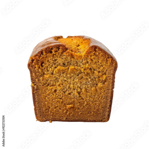 A Single Slice of Golden-Brown Loaf Cake