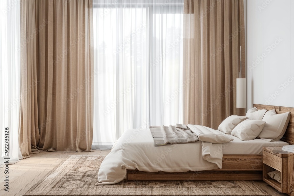 Bedroom interior featuring a bed and window Bedroom interior featuring a bed and window