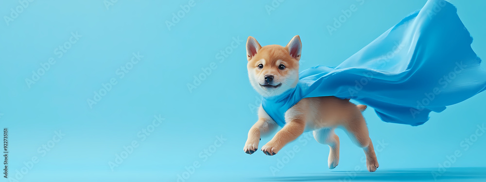 Fototapeta premium Shiba Superhero on the Move
