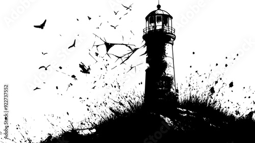 Victorian mansion with steep roof, gables, and large porch, vector illustration art