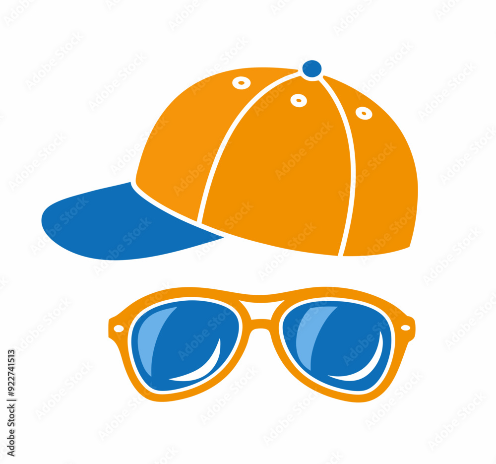 Baseball cap and sun glasses stock illustration Baseball cap and sun glasses stock illustration
