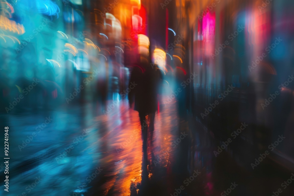 custom made wallpaper toronto digitalA person walking down a dark street at night