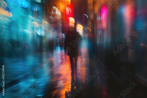 Wallpaper Mural A person walking down a dark street at night Torontodigital.ca