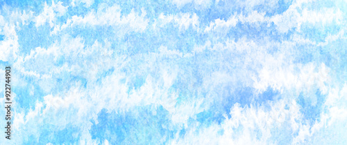 Blue Christmas vector background with vector grunge texture. Winter illustration. Frozen glass. Snow. Blue watercolor art background with brush strokes.