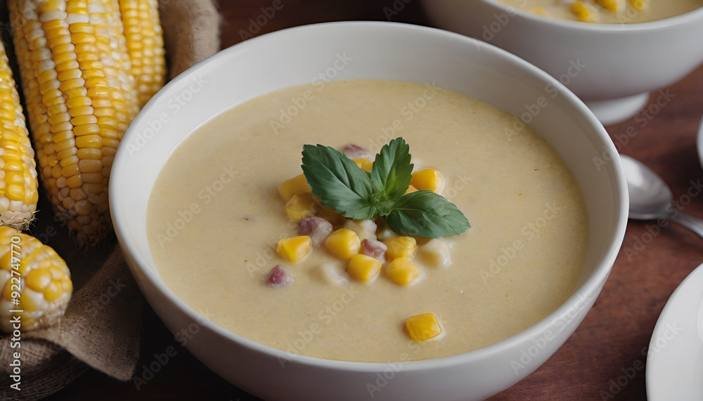 bowl of corn chowder bowl of corn chowder