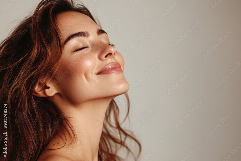 A close up of a woman's face with her eyes closed A close up of a woman's face with her eyes closed