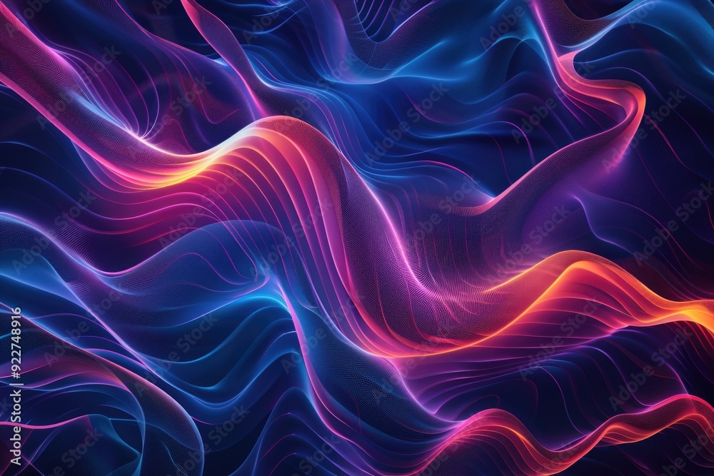 A vibrant and dynamic background featuring wavy patterns and linear details A vibrant and dynamic background featuring wavy patterns and linear details