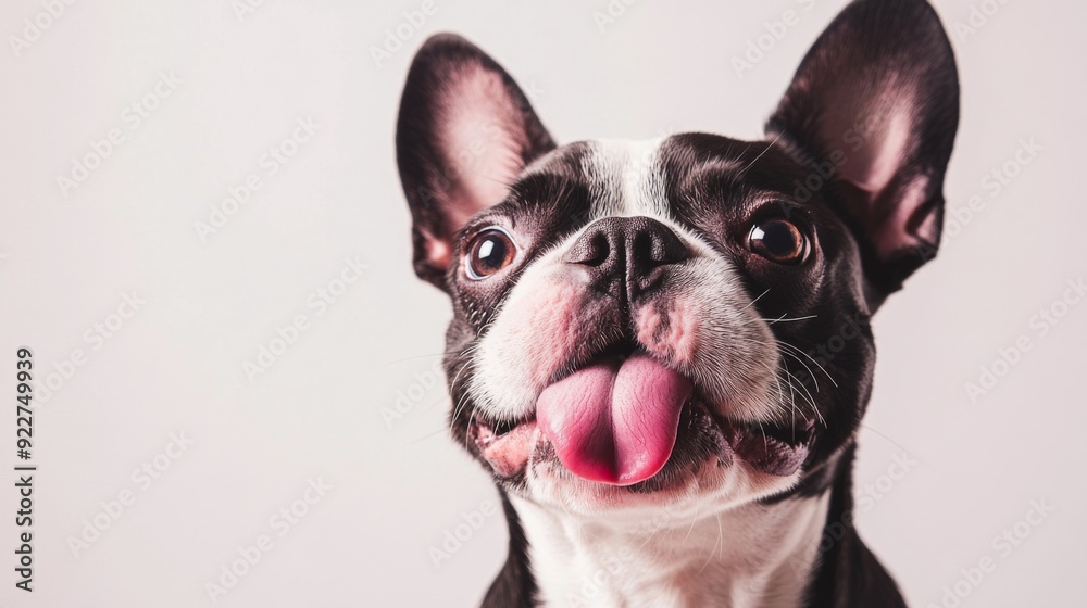 Playful Boston Terrier Portrait Playful Boston Terrier Portrait