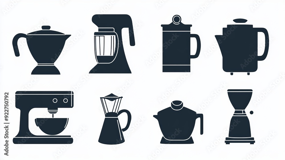 Vector silhouette symbols of blender blades Vector silhouette symbols of blender blades