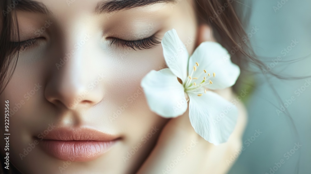 Serene Beauty with Flower