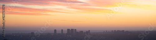 Landscape Sunrise Over Los Angeles City Skyline – High-Quality Stock Photo for Travel, Nature Photography, Marketing, and Branding