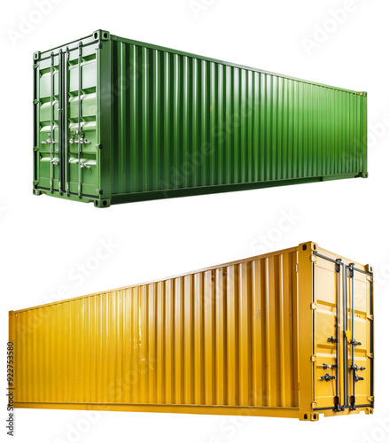 40 ft green and yellow container insulated photo