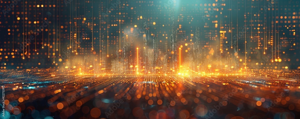 Fototapeta premium Illuminated Path to Business Triumph - Abstract Digital Art of Service Performance and Success