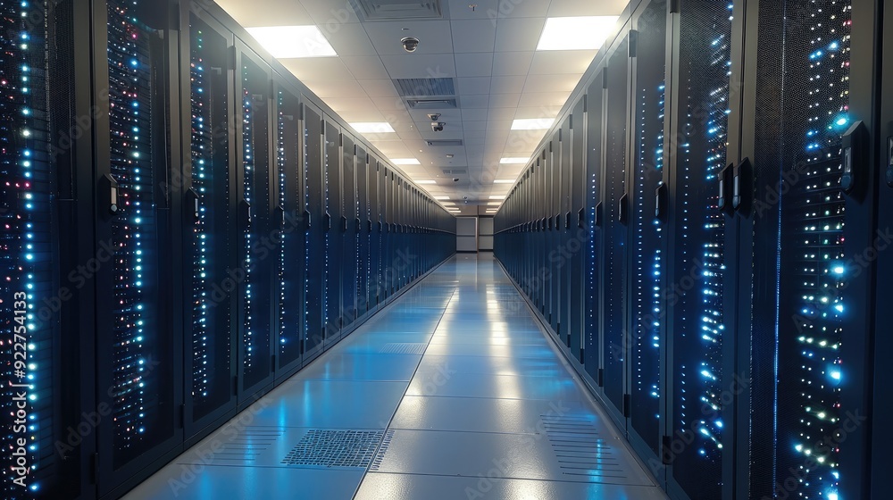 Obraz premium Servers backup in data center. Innovative Data Backup Solutions. Generative AI.