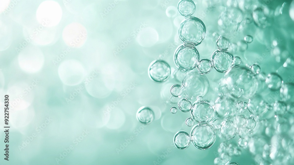 Microscopic Water World:Vibrant Water Molecule Macro - High-detail, hyper-realistic close-up of water molecules in vibrant green against a bokeh background Microscopic Water World:Vibrant Water Molecule Macro - High-detail, hyper-realistic close-up of water molecules in vibrant green against a bokeh background