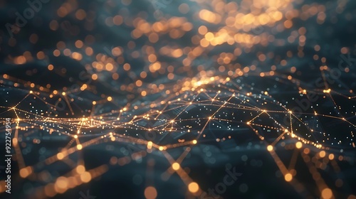 Futuristic AI network visualized as a glowing web of digital connections.