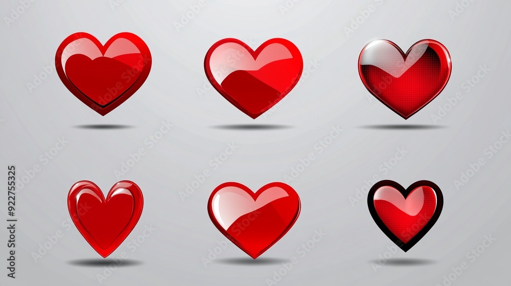 Collection of Red Heart Icons Collection of Red Heart Icons