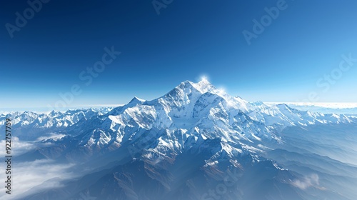 Snowy Mountain Range under a Clear Blue Sky