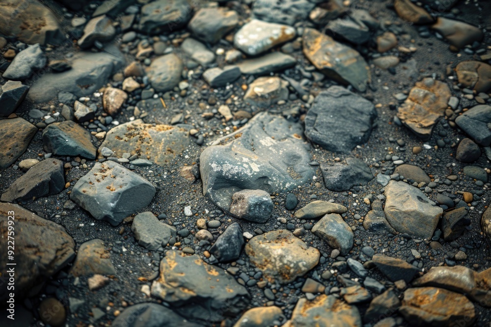A pile of rocks and gravel on the ground A pile of rocks and gravel on the ground