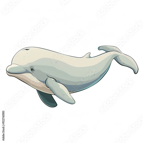 Beluga Whale Water animal cartoon isolated whitebackground