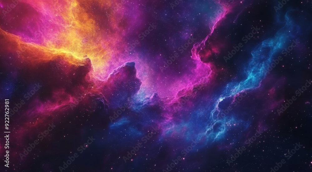 A truly breathtaking view showcasing a colorful cosmic nebula with vivid, vibrant hues and deep starry depths A truly breathtaking view showcasing a colorful cosmic nebula with vivid, vibrant hues and deep starry depths