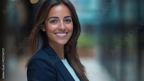 Confident Businesswoman Smiling Outdoors
