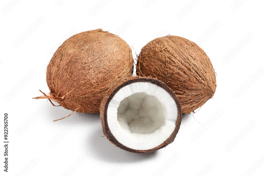 Fresh coconuts on white background Fresh coconuts on white background