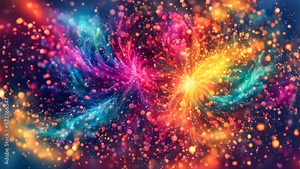 Abstract background with swirling colorful particles Abstract background with swirling colorful particles
