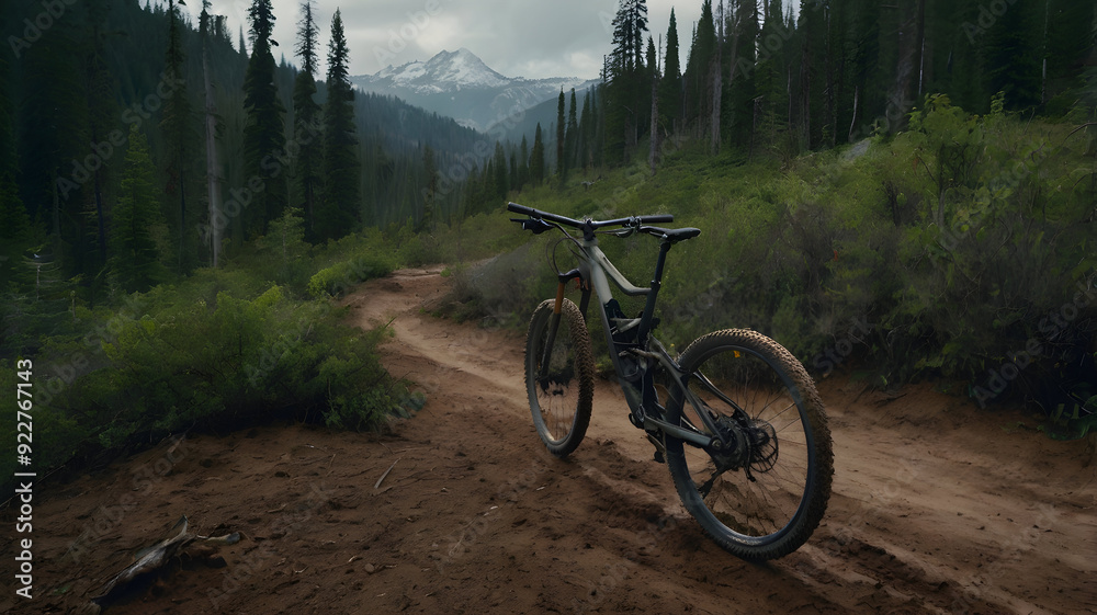 Fototapeta premium mountain bike in the forest
