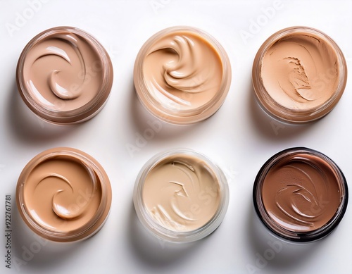 jars with cosmetic foundations and BB creams photo