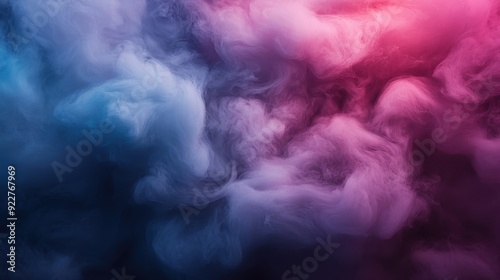 A mesmerizing display of swirling clouds in vivid colors, blending shades of pink, blue, and purple to create a captivating and dynamic abstract composition. photo