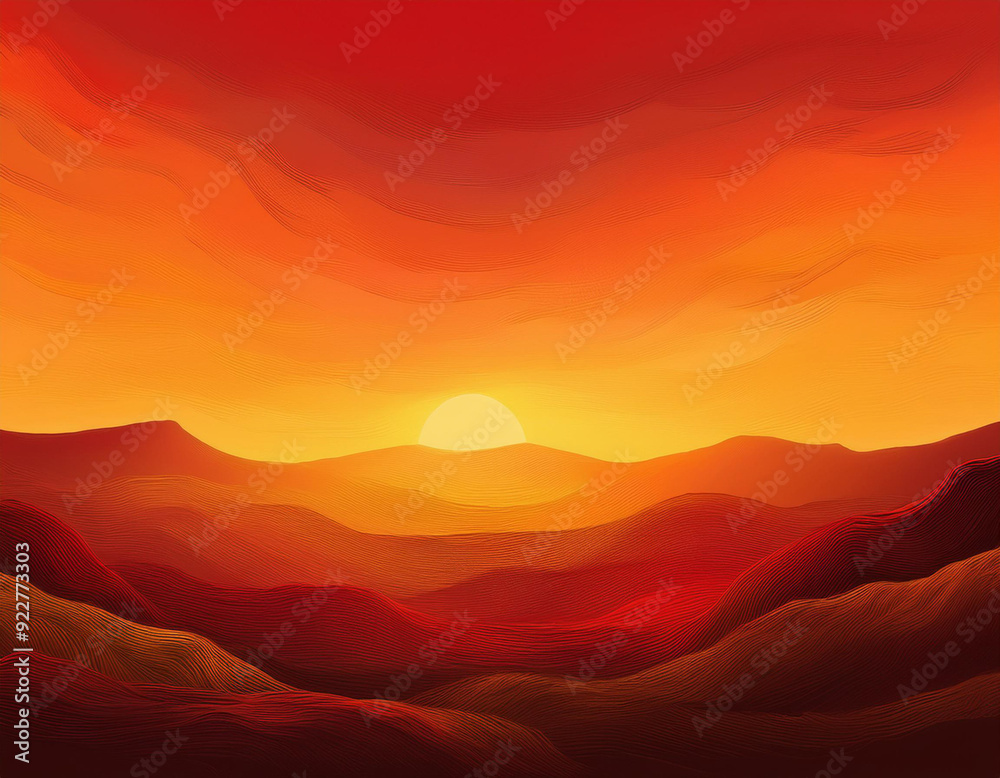 Warm Autumn Sunset Gradient Background Deep Red to Golden Yellow Smooth Transition Warm Autumn Sunset Gradient Background Deep Red to Golden Yellow Smooth Transition