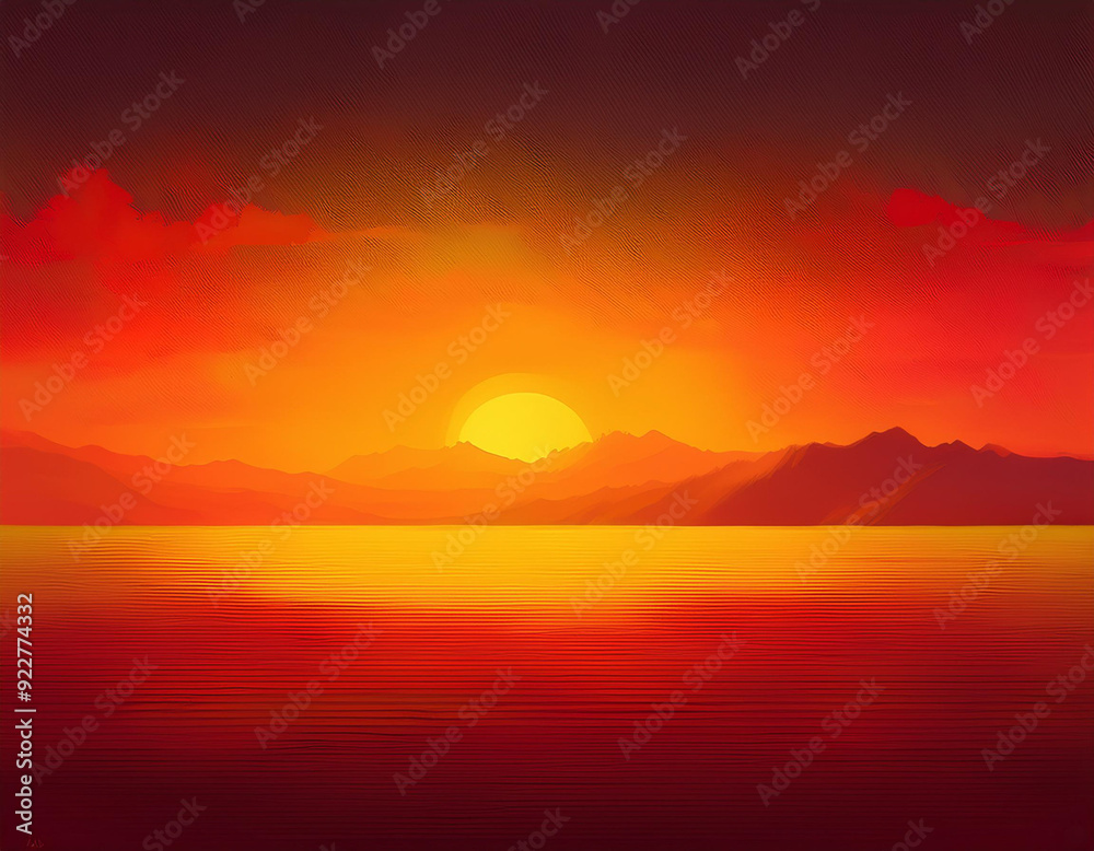 Warm Autumn Sunset Gradient Background Deep Red to Golden Yellow Smooth Transition Warm Autumn Sunset Gradient Background Deep Red to Golden Yellow Smooth Transition