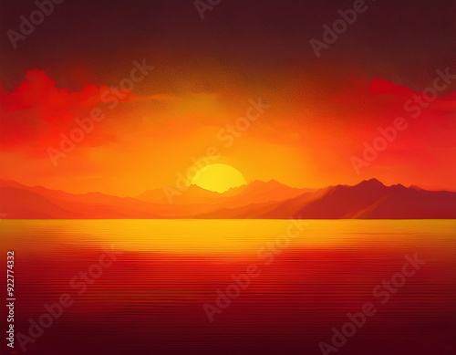 Warm Autumn Sunset Gradient Background Deep Red to Golden Yellow Smooth Transition