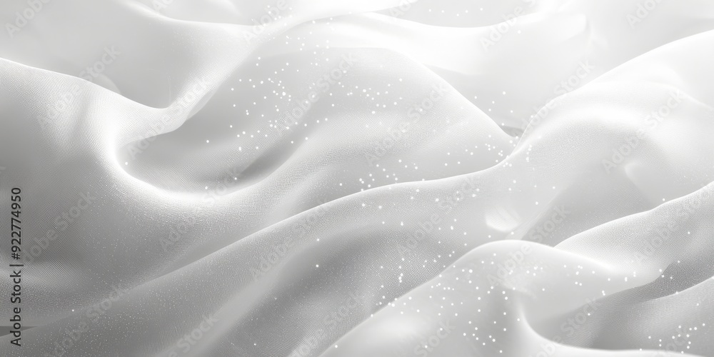 This luxurious white silk fabric is soft, smooth, and features delicate water droplets for a sumptuous feel