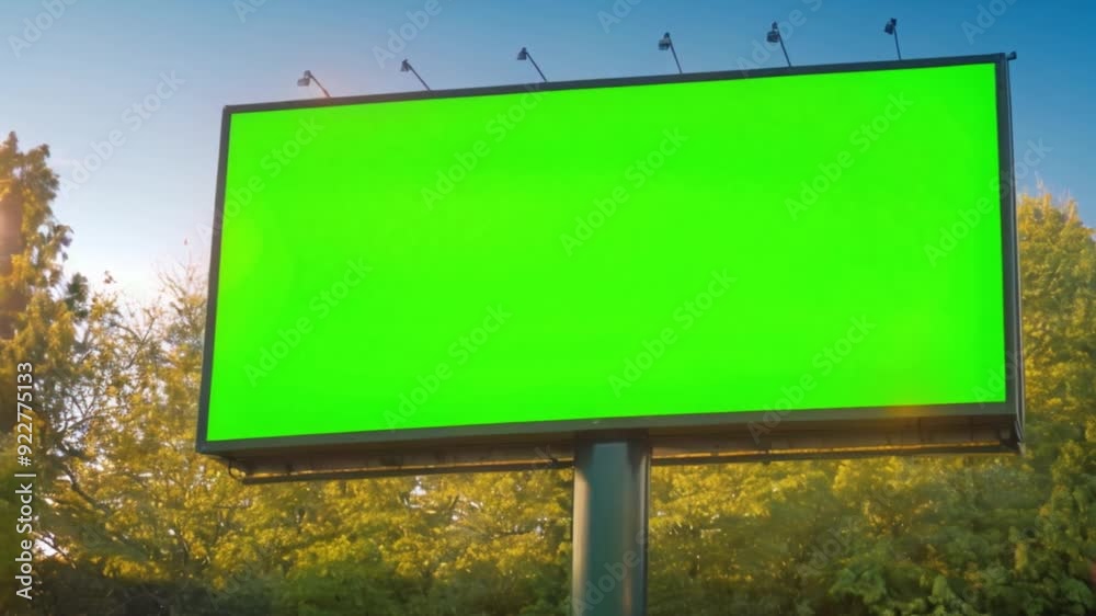 blank billboard on the road green screen. blank billboard on the road green screen.
