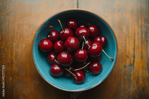 Lambert Cherry in a bowl, Top View