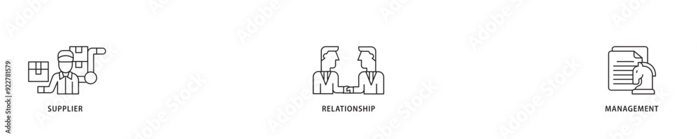 Srm icon sett lineal illustration concept with icon of product, delivery, supply, chain, checklists, cycle, agreement, system, process icon live stroke and easy to edit Srm icon sett lineal illustration concept with icon of product, delivery, supply, chain, checklists, cycle, agreement, system, process icon live stroke and easy to edit