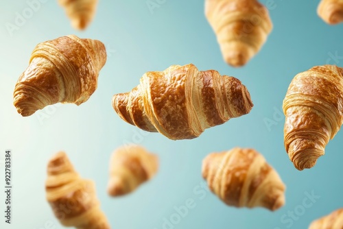 bunch of croissants are flying - generative ai