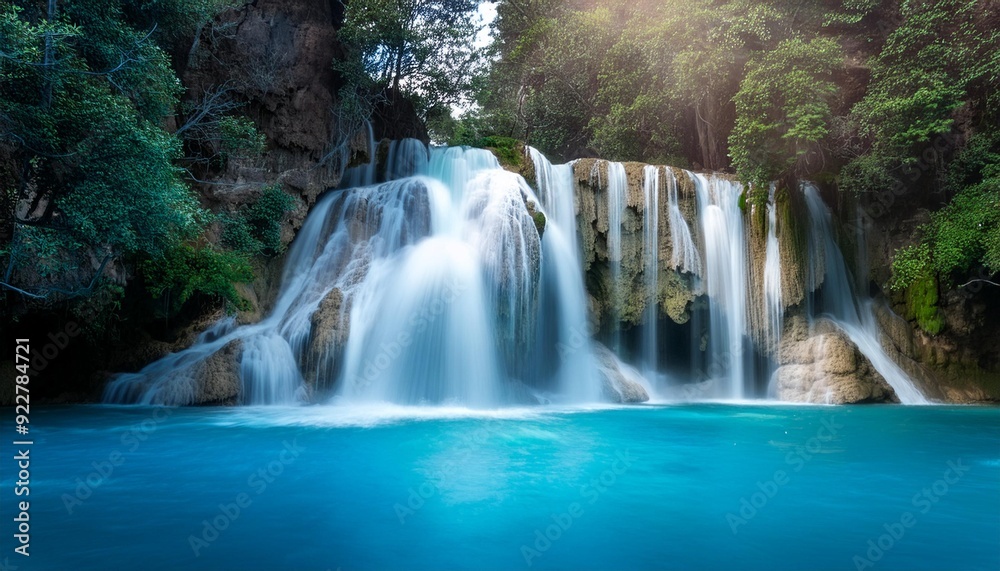 Fototapeta premium Water falling on the lake