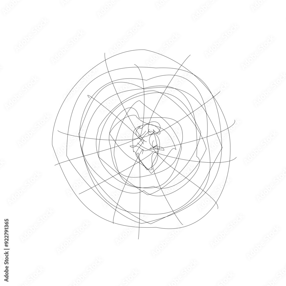 Obraz premium Scribble Spider Web