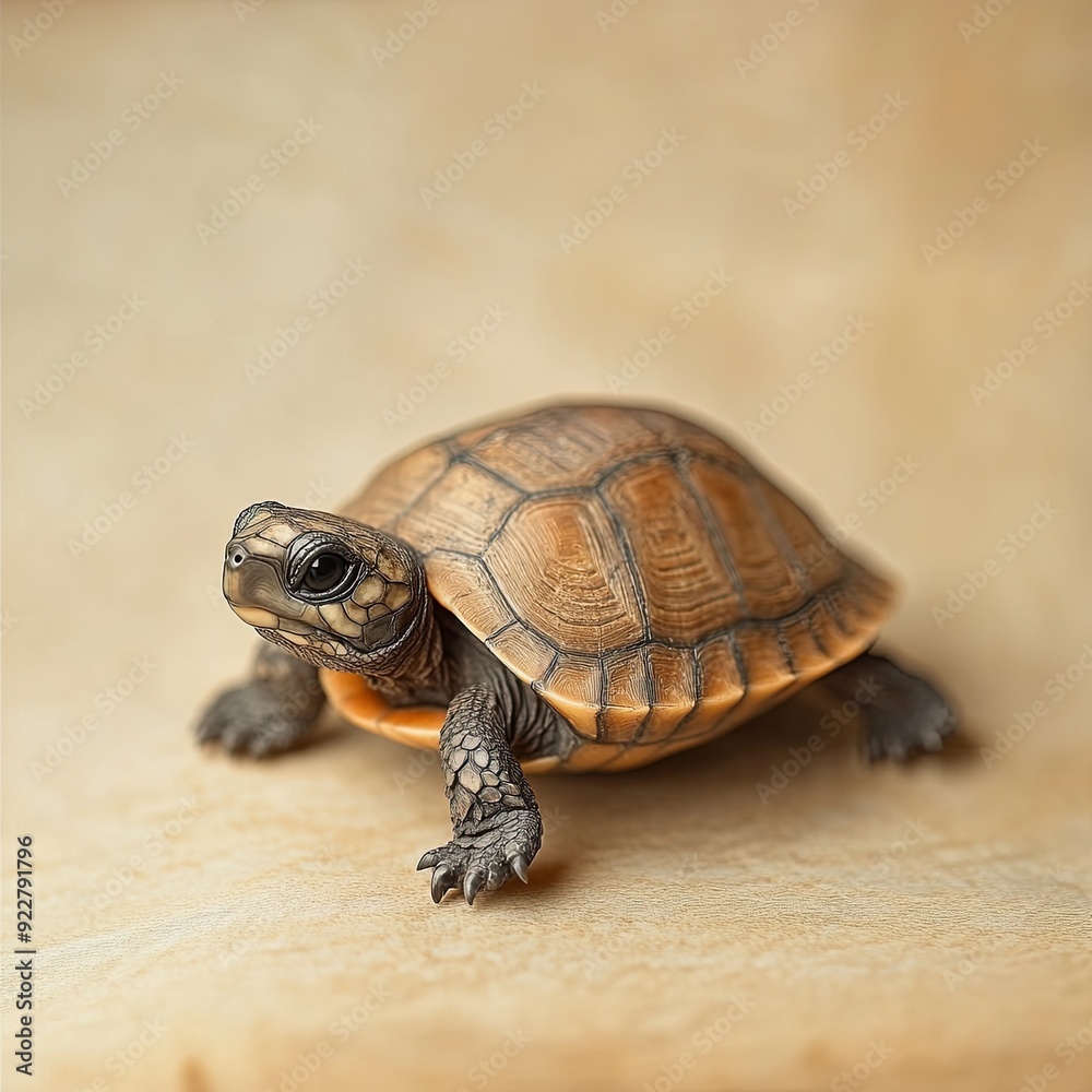 Obraz premium Turtle isolated on paper background