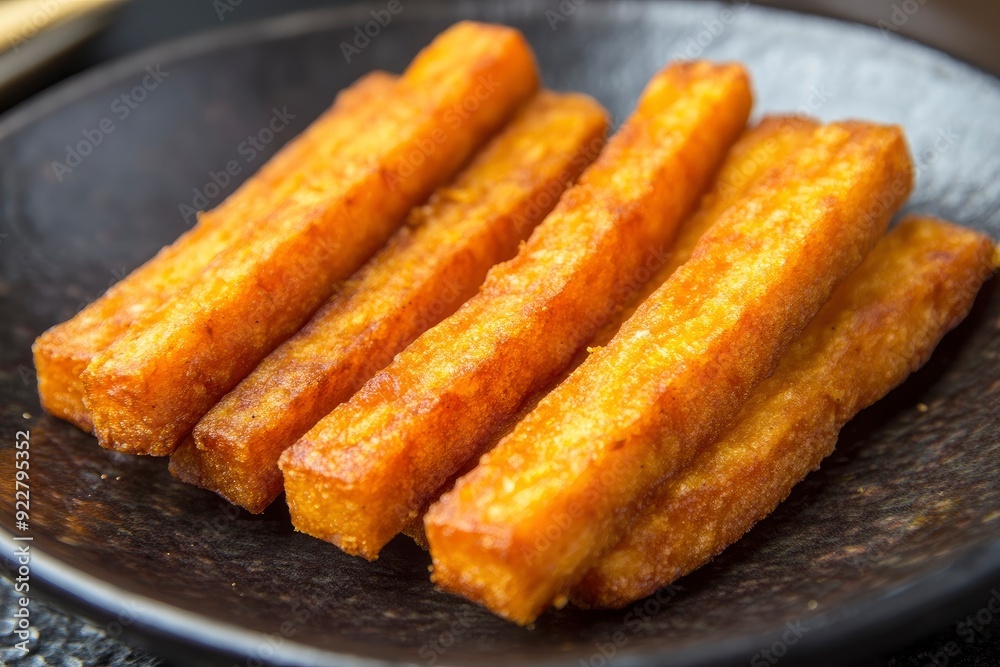 Fried sweet potato sticks called Imokenpi, a Japanese sweet - generative ai Fried sweet potato sticks called Imokenpi, a Japanese sweet - generative ai